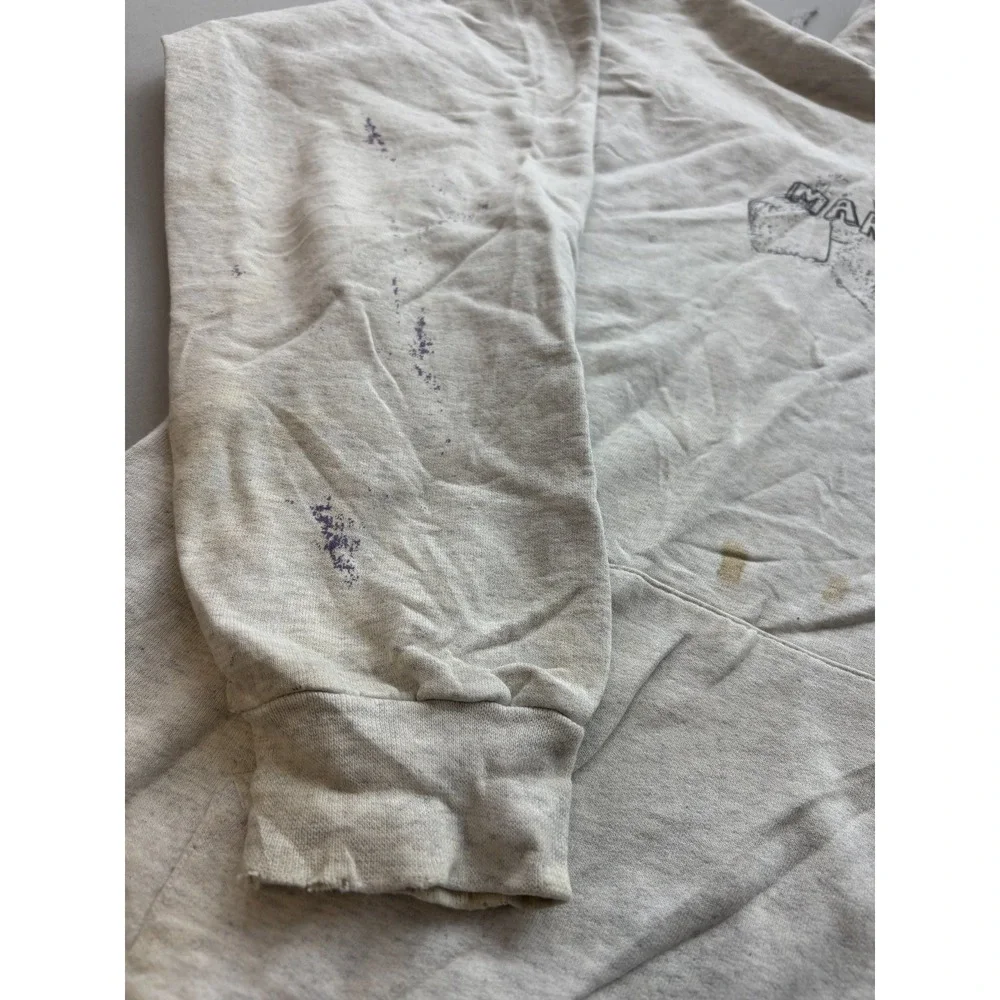 Hanes Ultimate PrintPro Hoodie Mens M Heather Gray What a Marshmallow Pullover